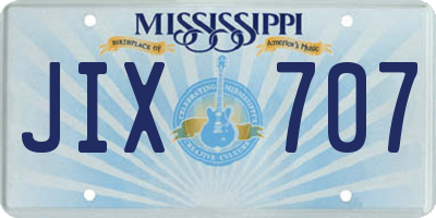 MS license plate JIX707