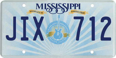 MS license plate JIX712