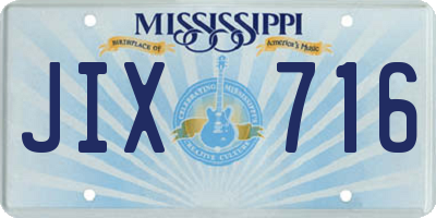 MS license plate JIX716