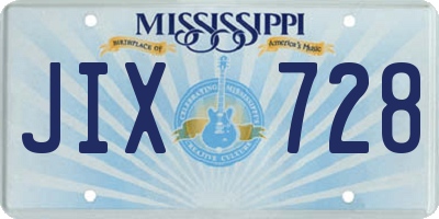 MS license plate JIX728