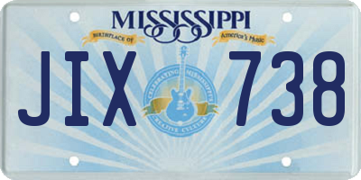 MS license plate JIX738