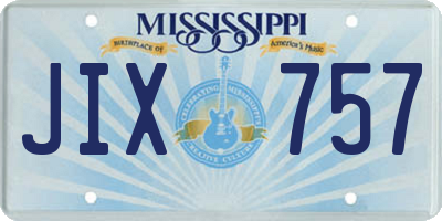 MS license plate JIX757