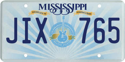 MS license plate JIX765