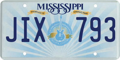 MS license plate JIX793