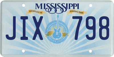 MS license plate JIX798