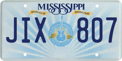 MS license plate JIX807