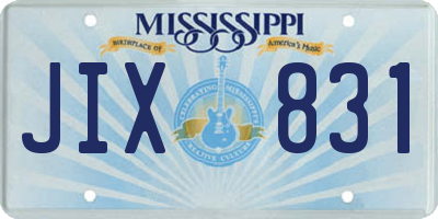 MS license plate JIX831