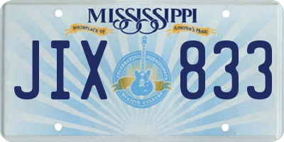 MS license plate JIX833