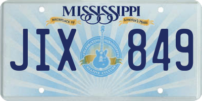 MS license plate JIX849