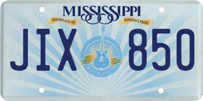 MS license plate JIX850