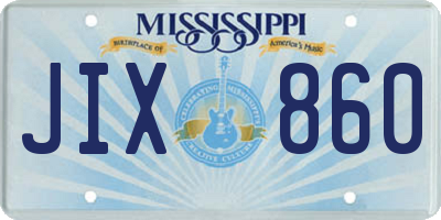 MS license plate JIX860