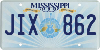 MS license plate JIX862