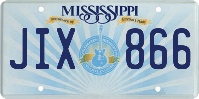 MS license plate JIX866