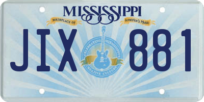 MS license plate JIX881