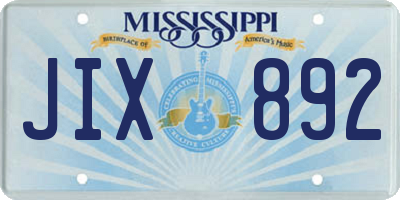 MS license plate JIX892