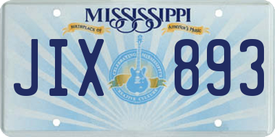 MS license plate JIX893