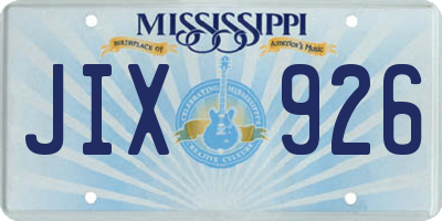 MS license plate JIX926