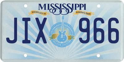 MS license plate JIX966