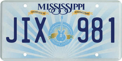 MS license plate JIX981