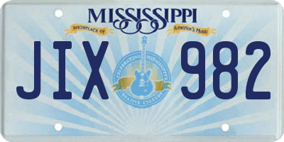 MS license plate JIX982