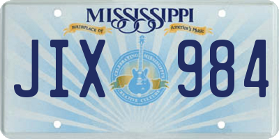 MS license plate JIX984