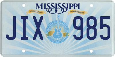 MS license plate JIX985