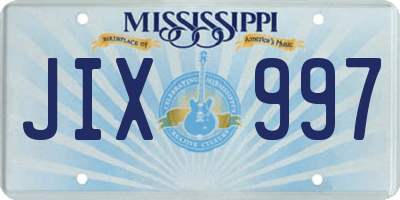 MS license plate JIX997