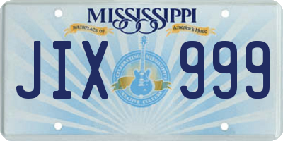 MS license plate JIX999