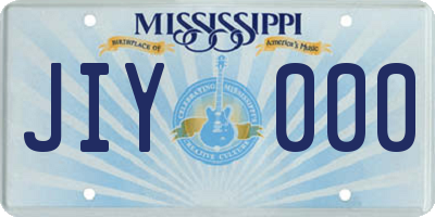 MS license plate JIY000