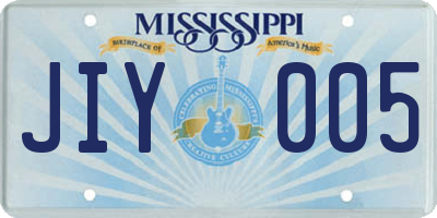 MS license plate JIY005