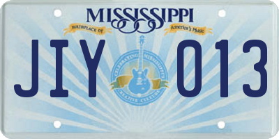 MS license plate JIY013