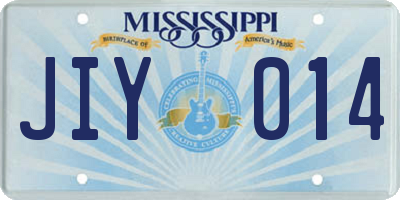 MS license plate JIY014