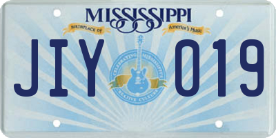 MS license plate JIY019