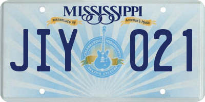MS license plate JIY021