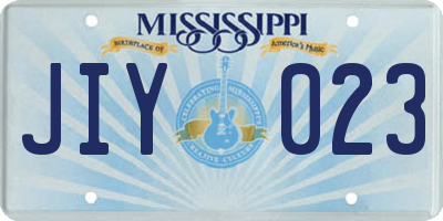 MS license plate JIY023
