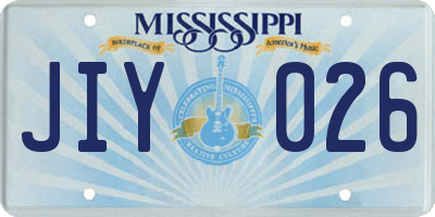 MS license plate JIY026