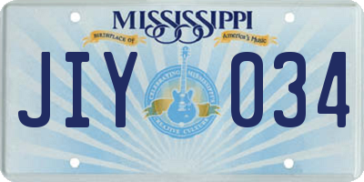 MS license plate JIY034