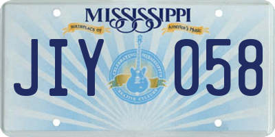 MS license plate JIY058