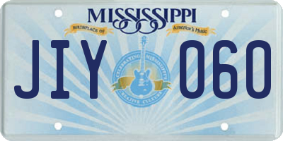 MS license plate JIY060