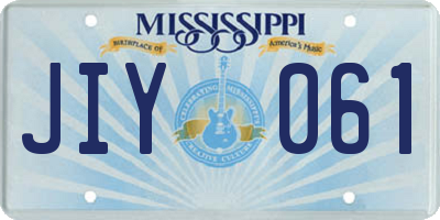 MS license plate JIY061