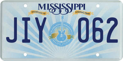 MS license plate JIY062