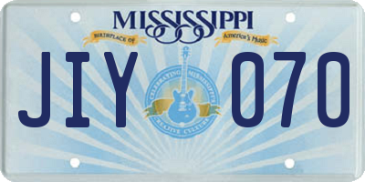 MS license plate JIY070