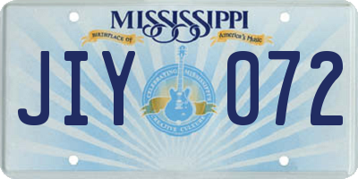 MS license plate JIY072