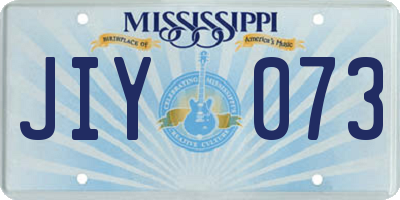 MS license plate JIY073