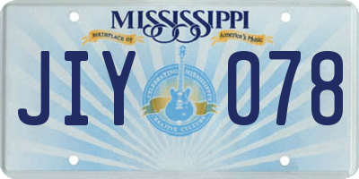 MS license plate JIY078