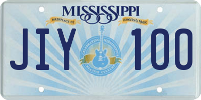 MS license plate JIY100
