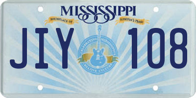 MS license plate JIY108