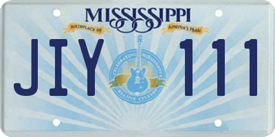MS license plate JIY111