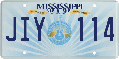 MS license plate JIY114