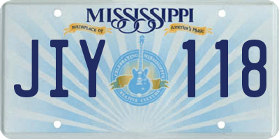 MS license plate JIY118
